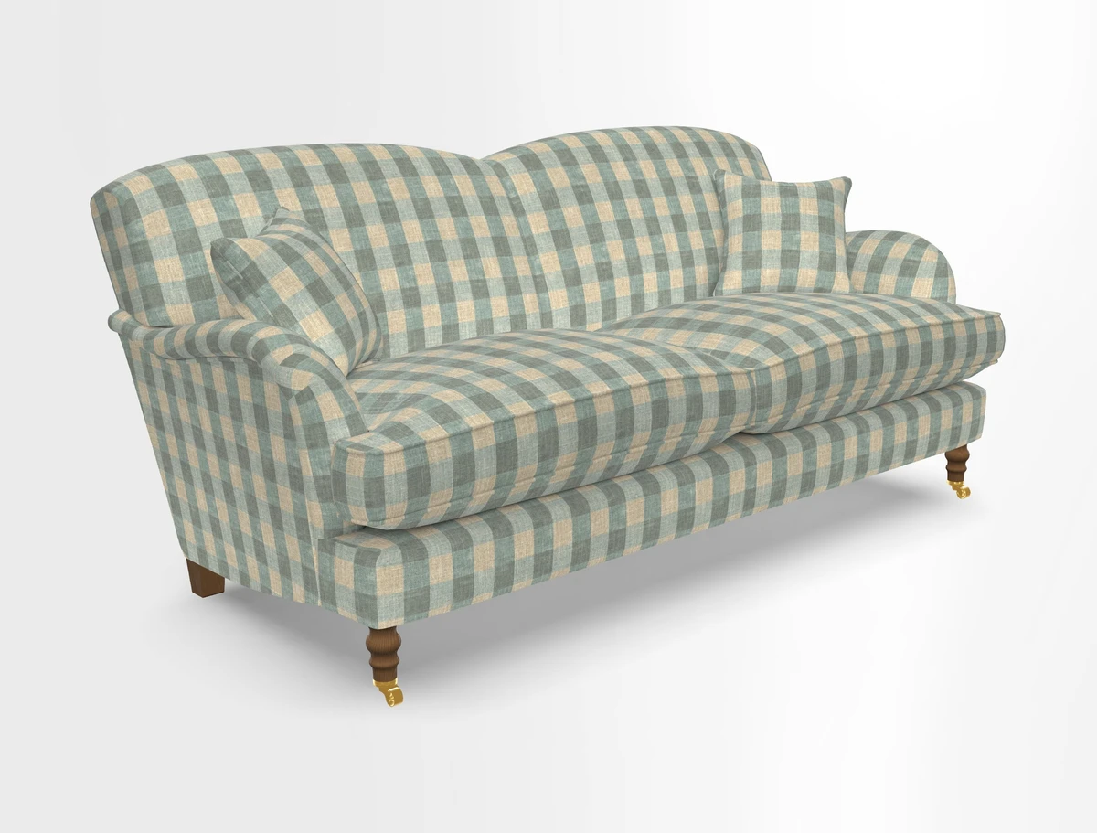 Kentwell 3 Seater 2 Hump Sofa in RHS Botanicals Henry Moon Lions Tail Teal