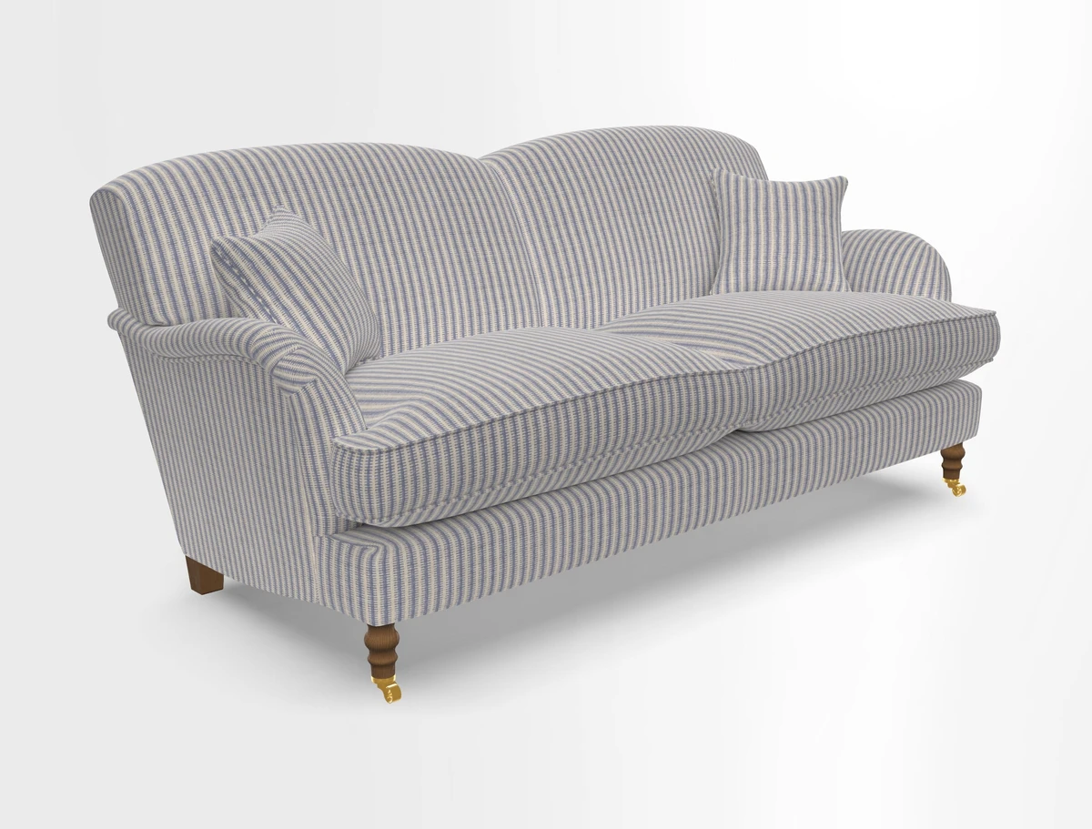 Kentwell 3 Seater 2 Hump Sofa in RHS Botanicals Henry Moon Lions Tail Teal