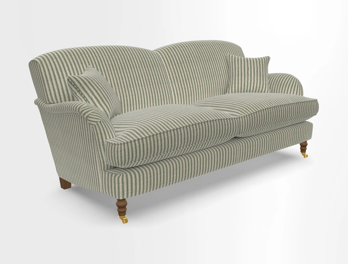Kentwell 3 Seater 2 Hump Sofa in RHS Botanicals Henry Moon Lions Tail Teal