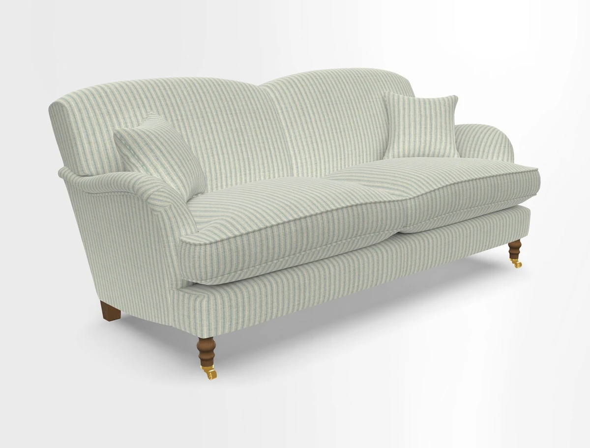 Kentwell 3 Seater 2 Hump Sofa in RHS Botanicals Henry Moon Lions Tail Teal
