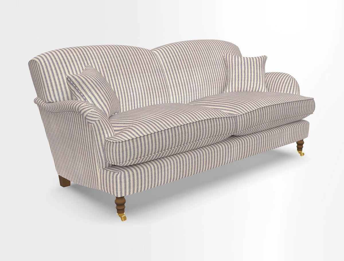 Kentwell 3 Seater 2 Hump Sofa in RHS Botanicals Henry Moon Lions Tail Teal