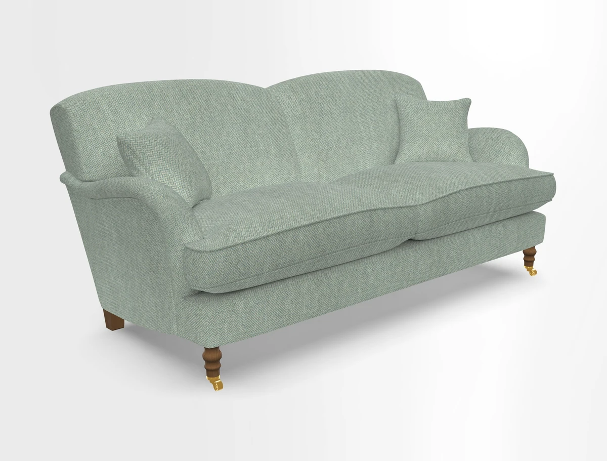 Kentwell 3 Seater 2 Hump Sofa in RHS Botanicals Henry Moon Lions Tail Teal