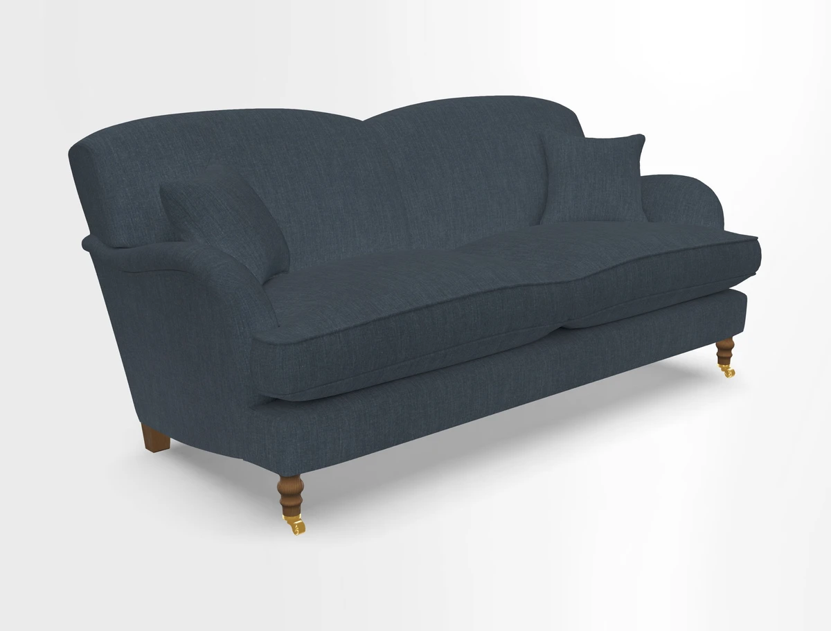 Kentwell 3 Seater 2 Hump Sofa in RHS Botanicals Henry Moon Lions Tail Teal