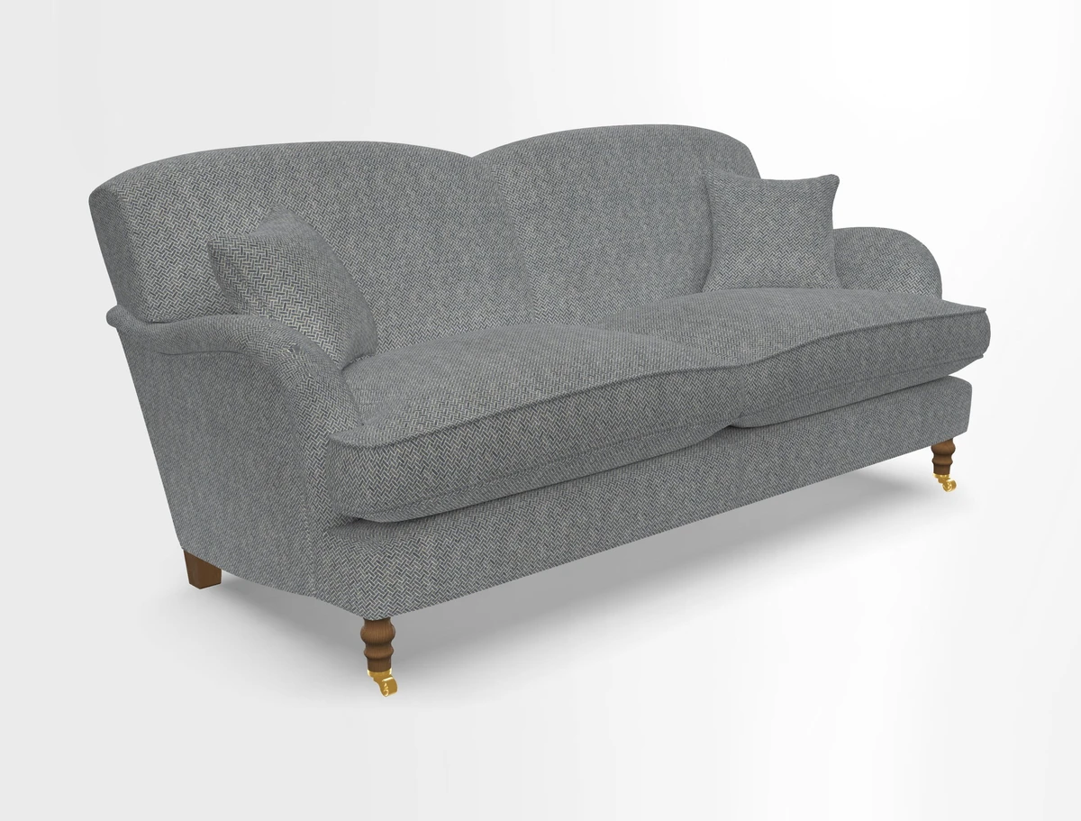 Kentwell 3 Seater 2 Hump Sofa in RHS Botanicals Henry Moon Lions Tail Teal