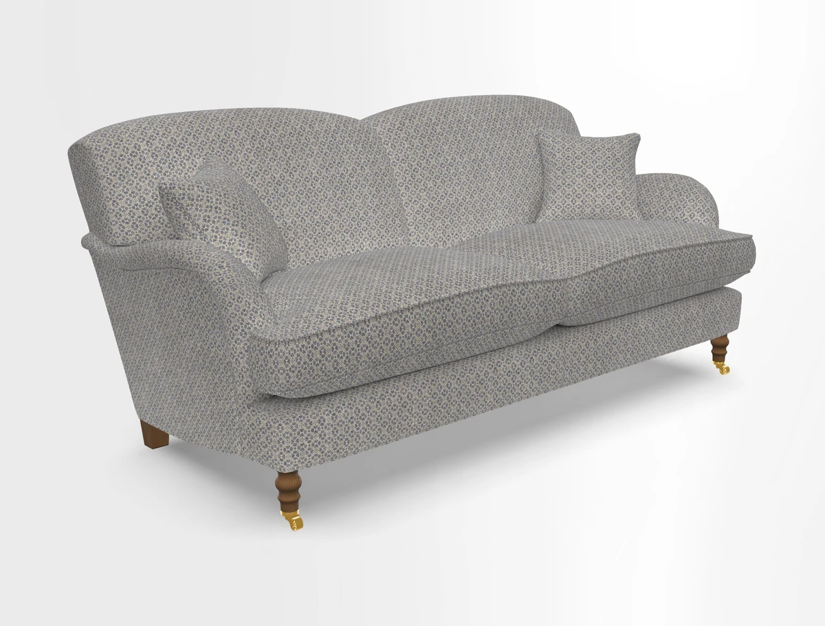 Kentwell 3 Seater 2 Hump Sofa in RHS Botanicals Henry Moon Lions Tail Teal