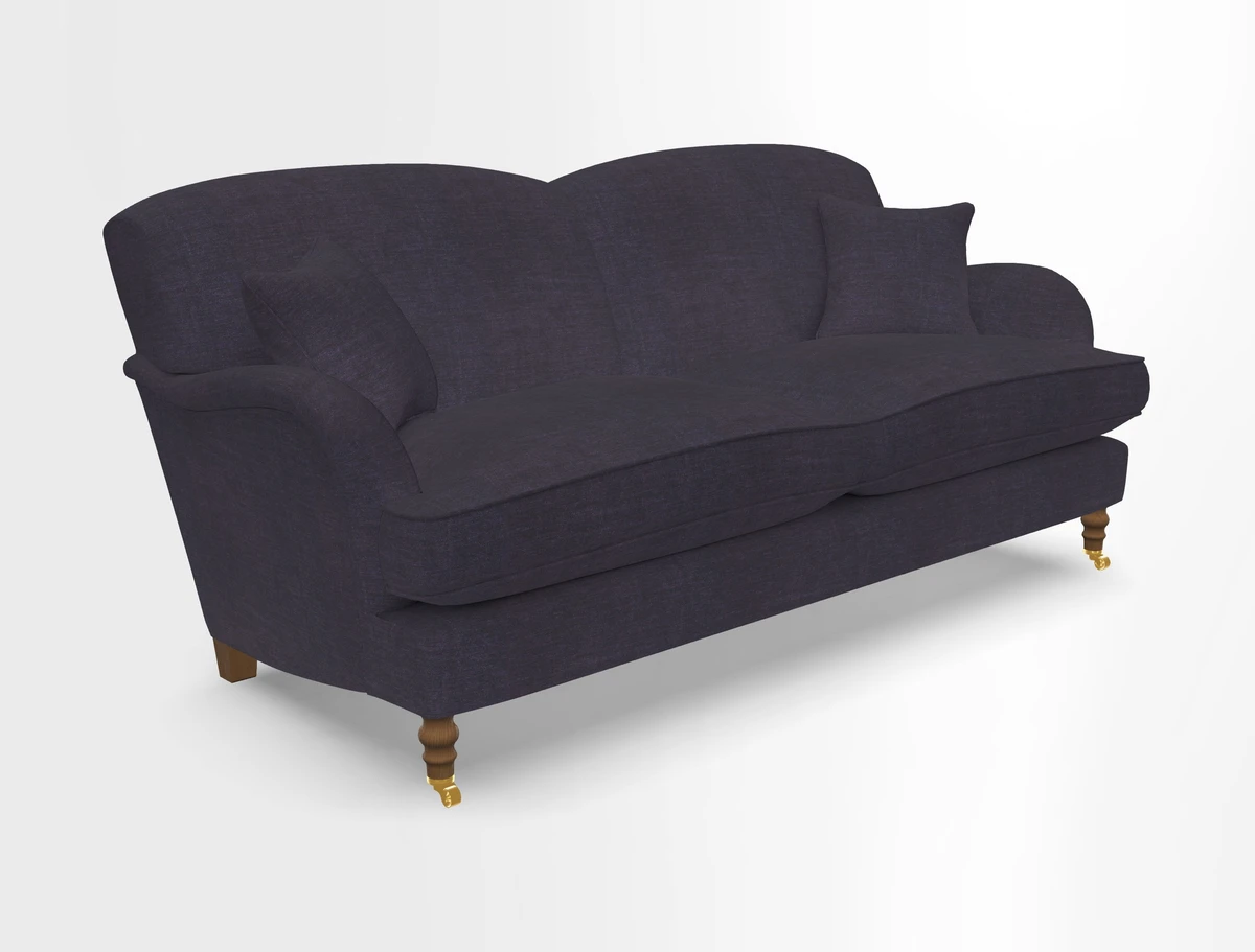 Kentwell 3 Seater 2 Hump Sofa in RHS Botanicals Henry Moon Lions Tail Teal