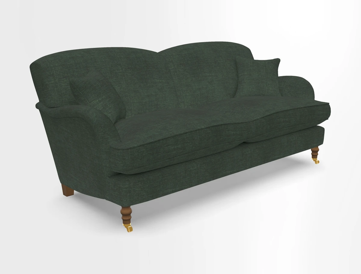 Kentwell 3 Seater 2 Hump Sofa in RHS Botanicals Henry Moon Lions Tail Teal