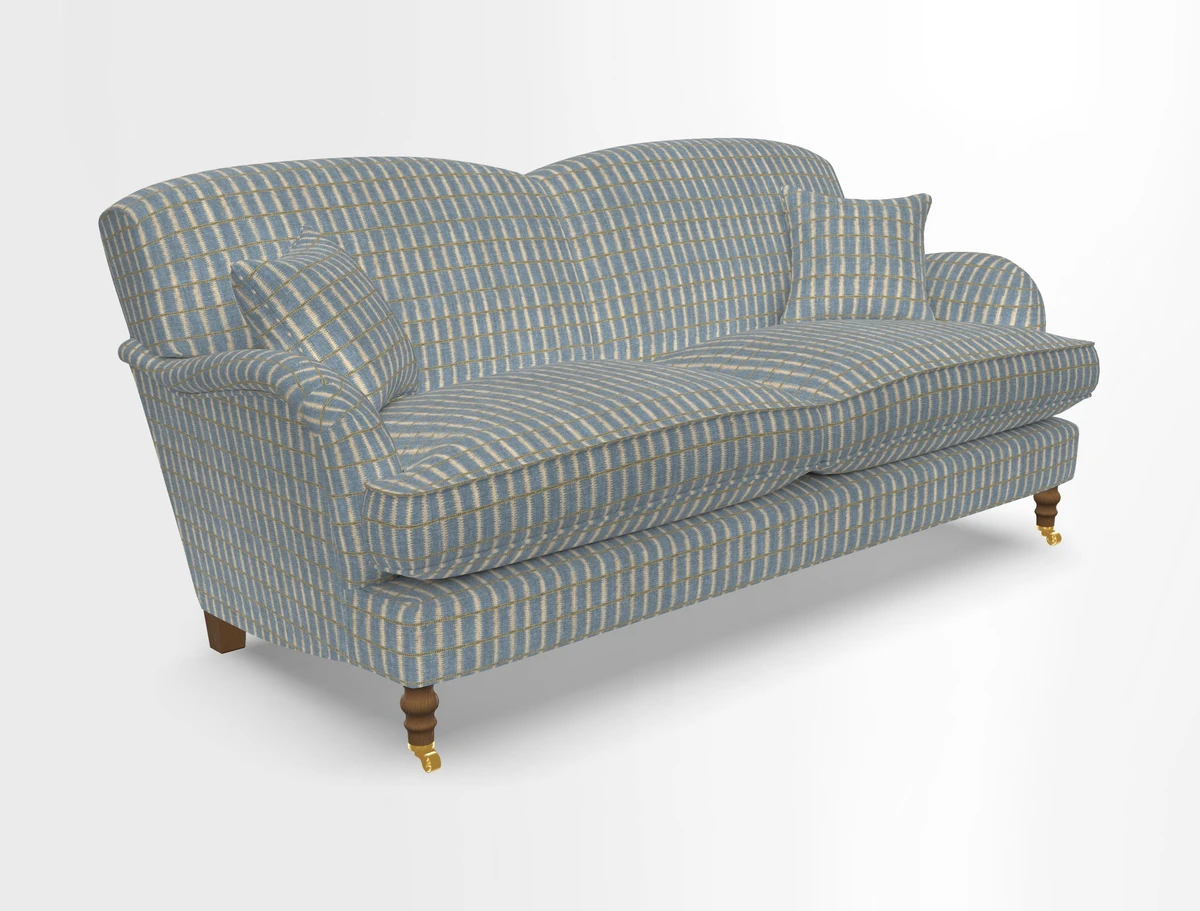 Kentwell 3 Seater 2 Hump Sofa in RHS Botanicals Henry Moon Lions Tail Teal