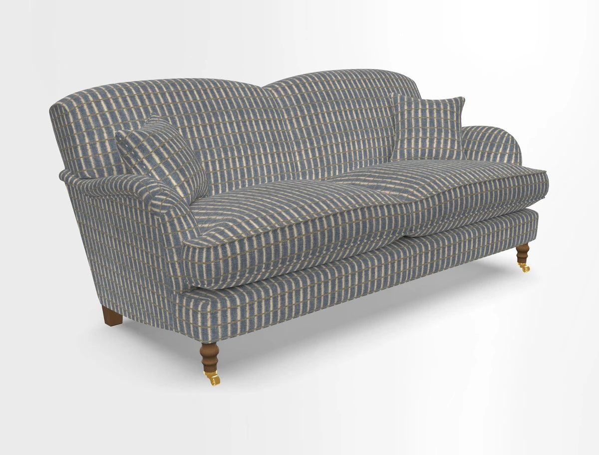 Kentwell 3 Seater 2 Hump Sofa in RHS Botanicals Henry Moon Lions Tail Teal