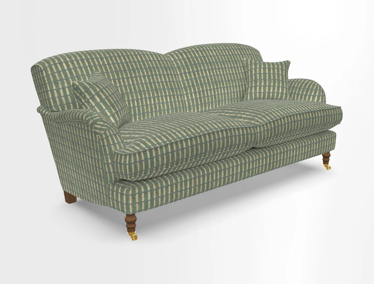 Kentwell 3 Seater 2 Hump Sofa in RHS Botanicals Henry Moon Lions Tail Teal