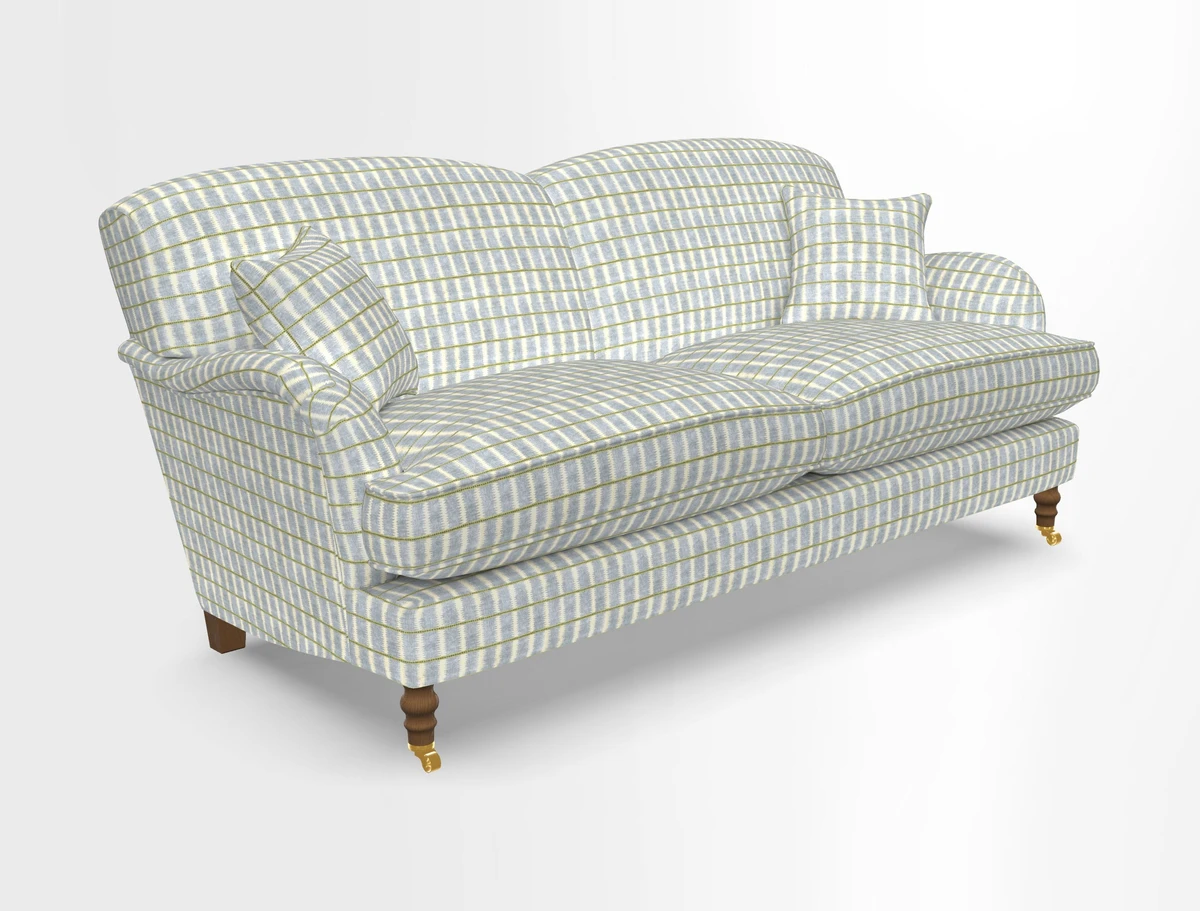 Kentwell 3 Seater 2 Hump Sofa in RHS Botanicals Henry Moon Lions Tail Teal