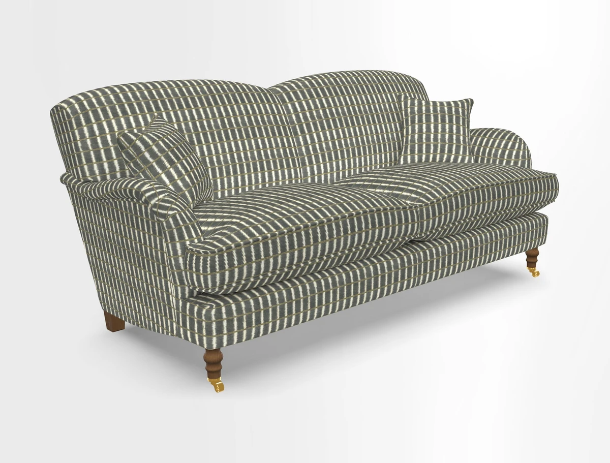 Kentwell 3 Seater 2 Hump Sofa in RHS Botanicals Henry Moon Lions Tail Teal