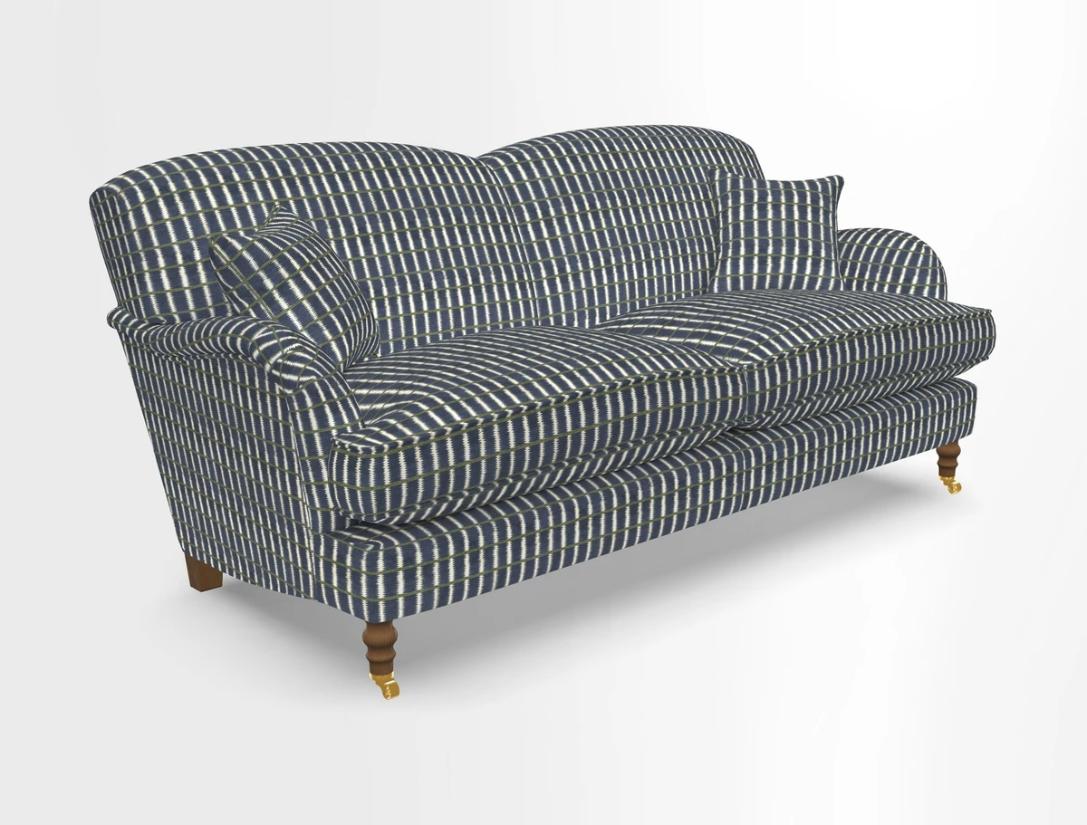 Kentwell 3 Seater 2 Hump Sofa in RHS Botanicals Henry Moon Lions Tail Teal