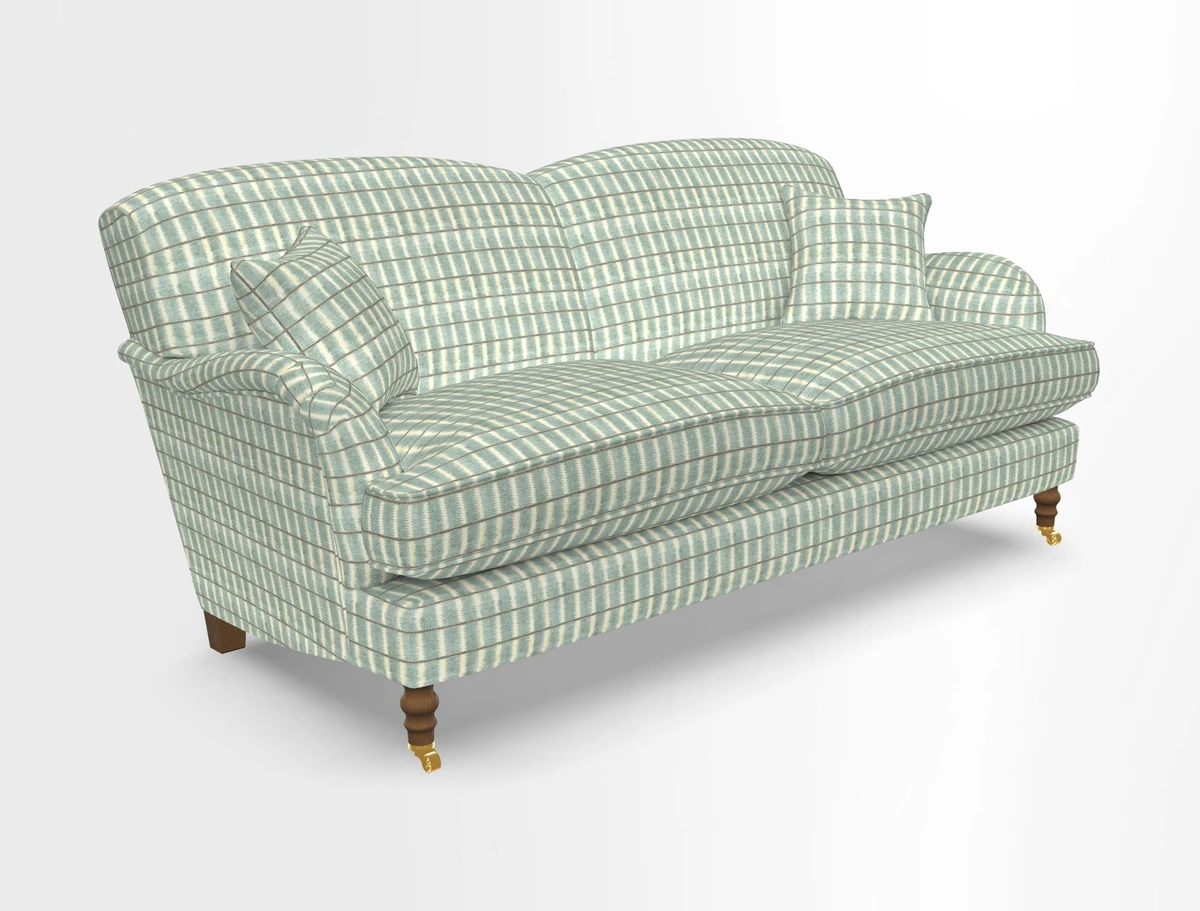 Kentwell 3 Seater 2 Hump Sofa in RHS Botanicals Henry Moon Lions Tail Teal