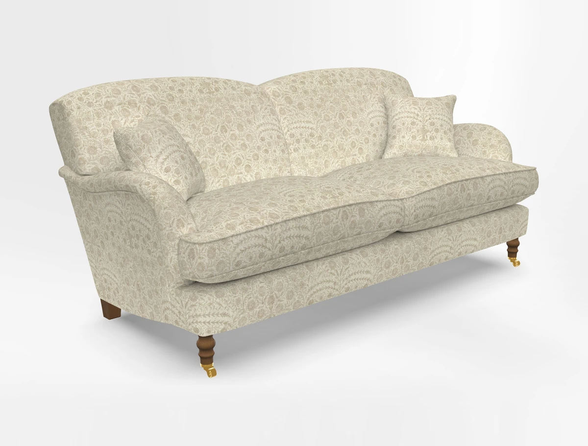 Kentwell 3 Seater 2 Hump Sofa in RHS Botanicals Henry Moon Lions Tail Teal