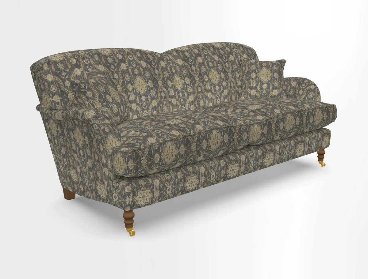 Kentwell 3 Seater 2 Hump Sofa in RHS Botanicals Henry Moon Lions Tail Teal