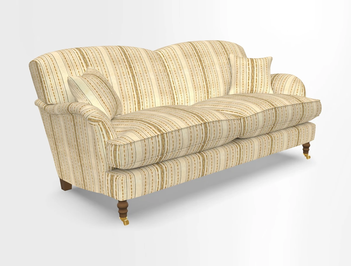 Kentwell 3 Seater 2 Hump Sofa in RHS Botanicals Henry Moon Lions Tail Teal