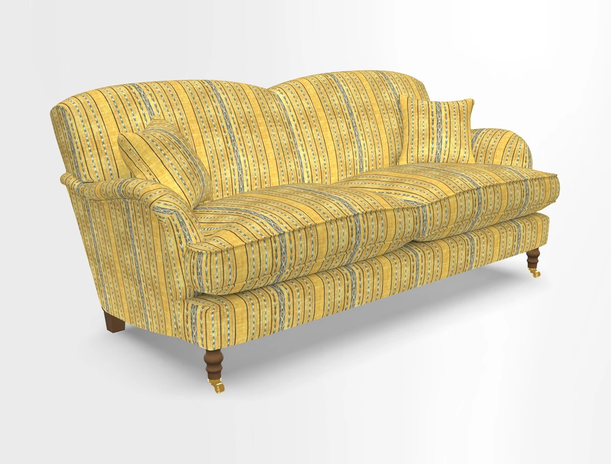 Kentwell 3 Seater 2 Hump Sofa in RHS Botanicals Henry Moon Lions Tail Teal