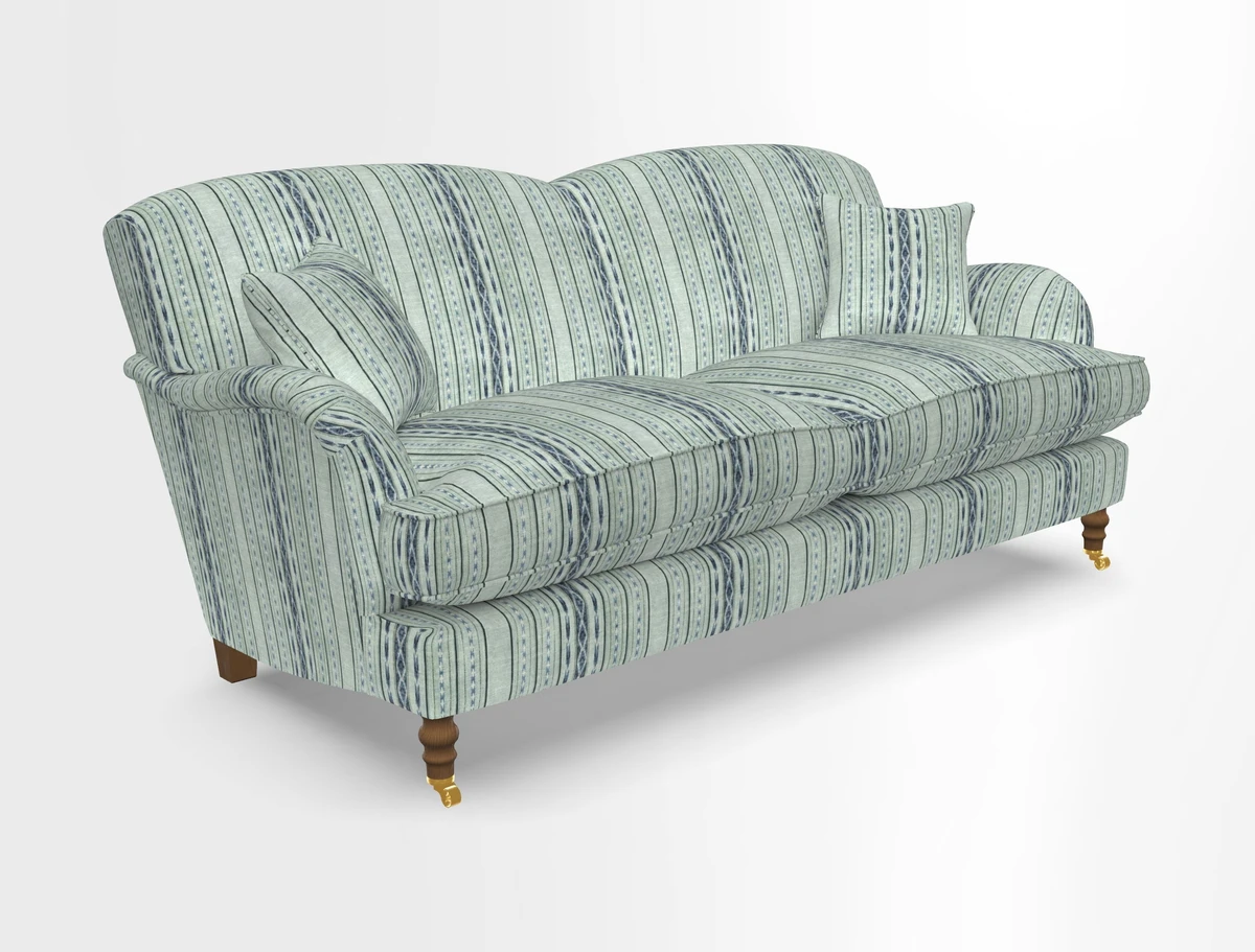 Kentwell 3 Seater 2 Hump Sofa in RHS Botanicals Henry Moon Lions Tail Teal