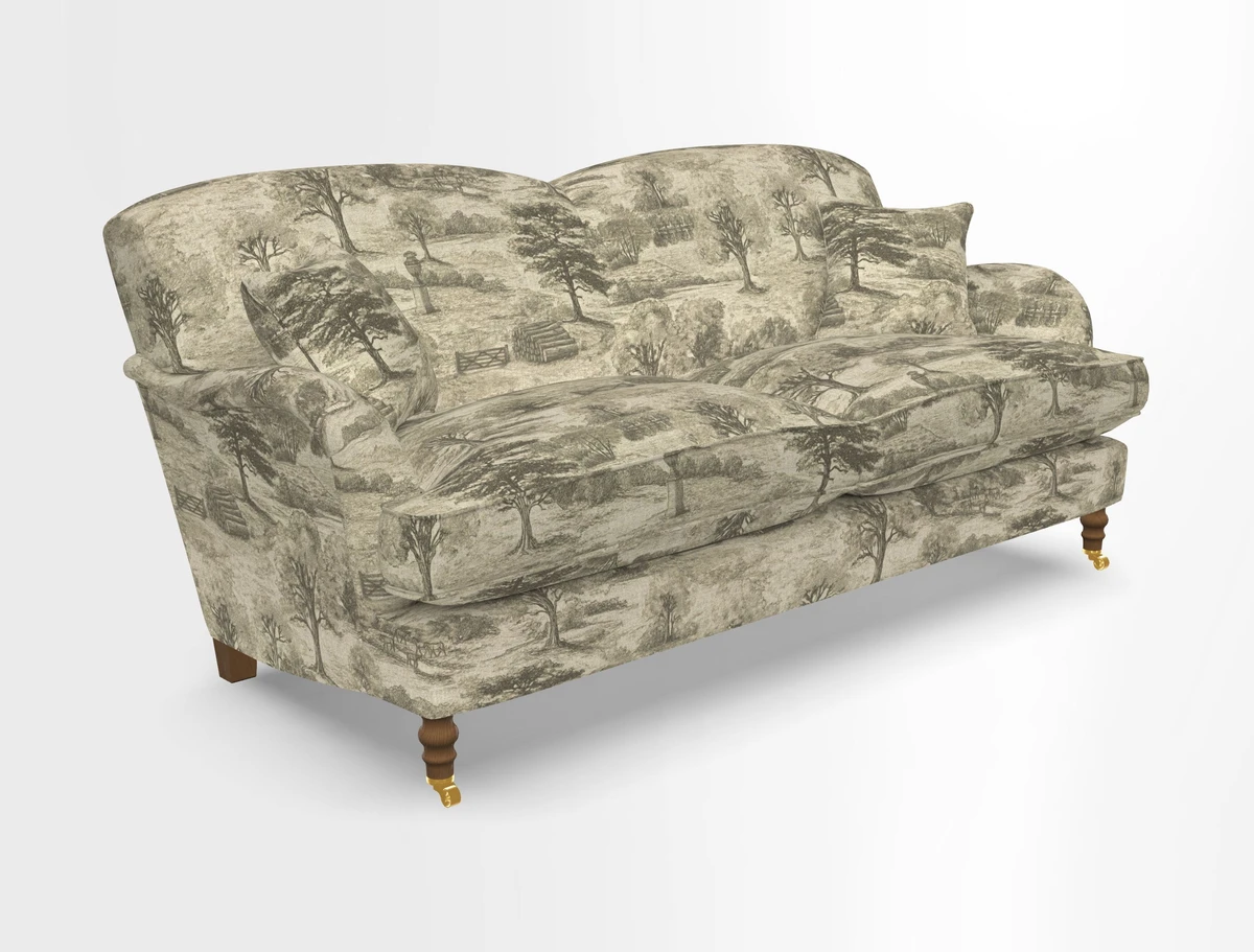 Kentwell 3 Seater 2 Hump Sofa in RHS Botanicals Henry Moon Lions Tail Teal