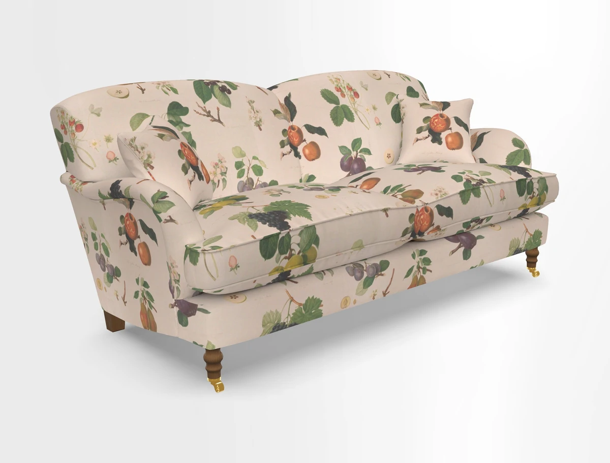 Kentwell 3 Seater 2 Hump Sofa in RHS Botanicals Henry Moon Lions Tail Teal