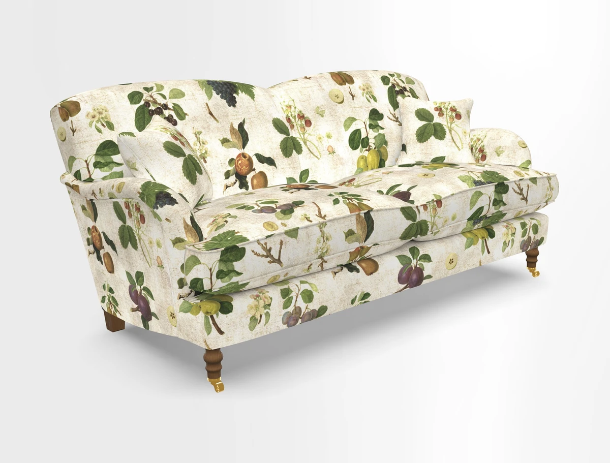 Kentwell 3 Seater 2 Hump Sofa in RHS Botanicals Henry Moon Lions Tail Teal