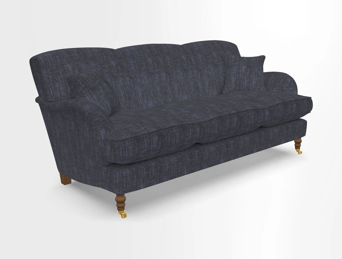 Kentwell 3 Seater, 3 Hump Sofa in Linwood Omega Velvet Green Tea 