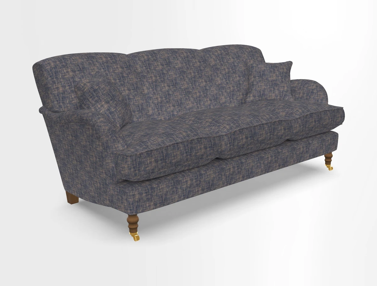 Kentwell 3 Seater, 3 Hump Sofa in Linwood Omega Velvet Green Tea 