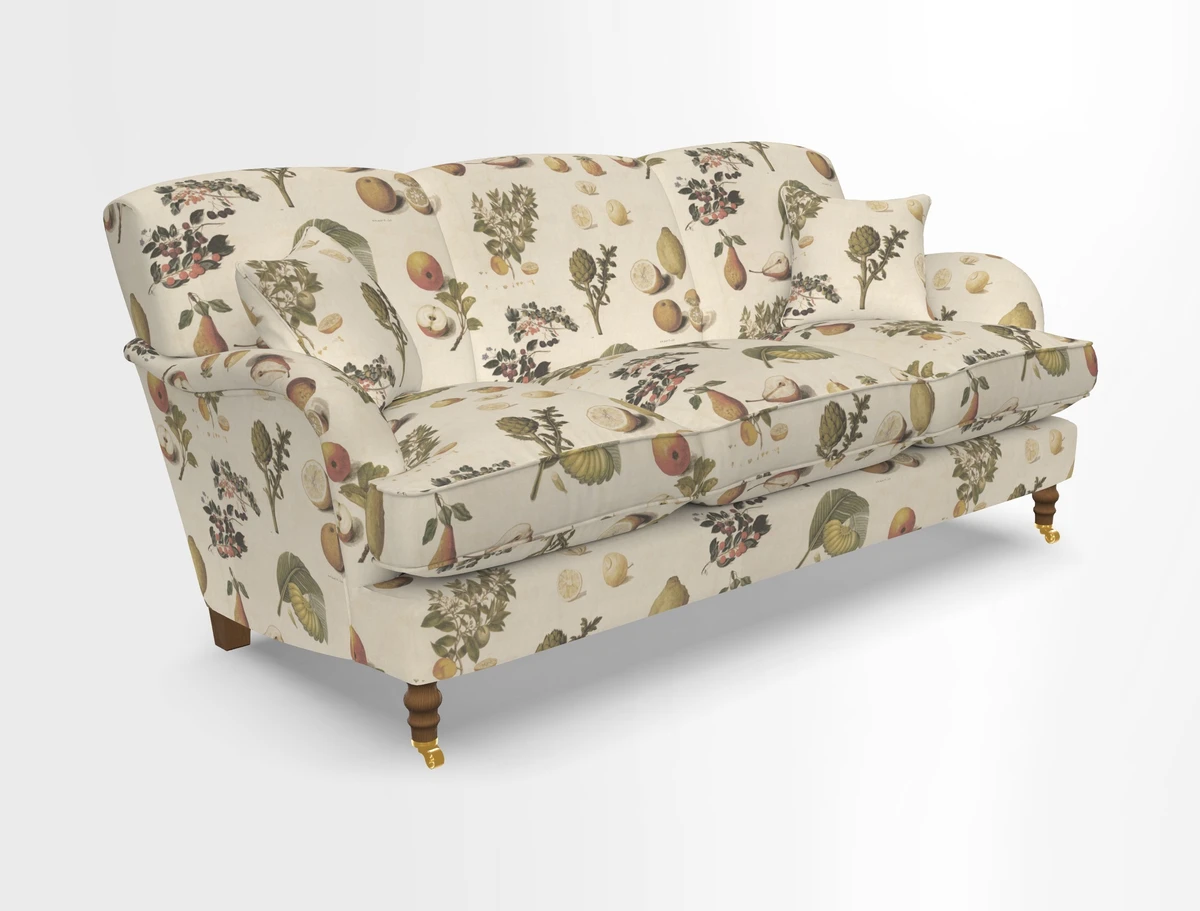 Kentwell 3 Seater, 3 Hump Sofa in Linwood Omega Velvet Green Tea 