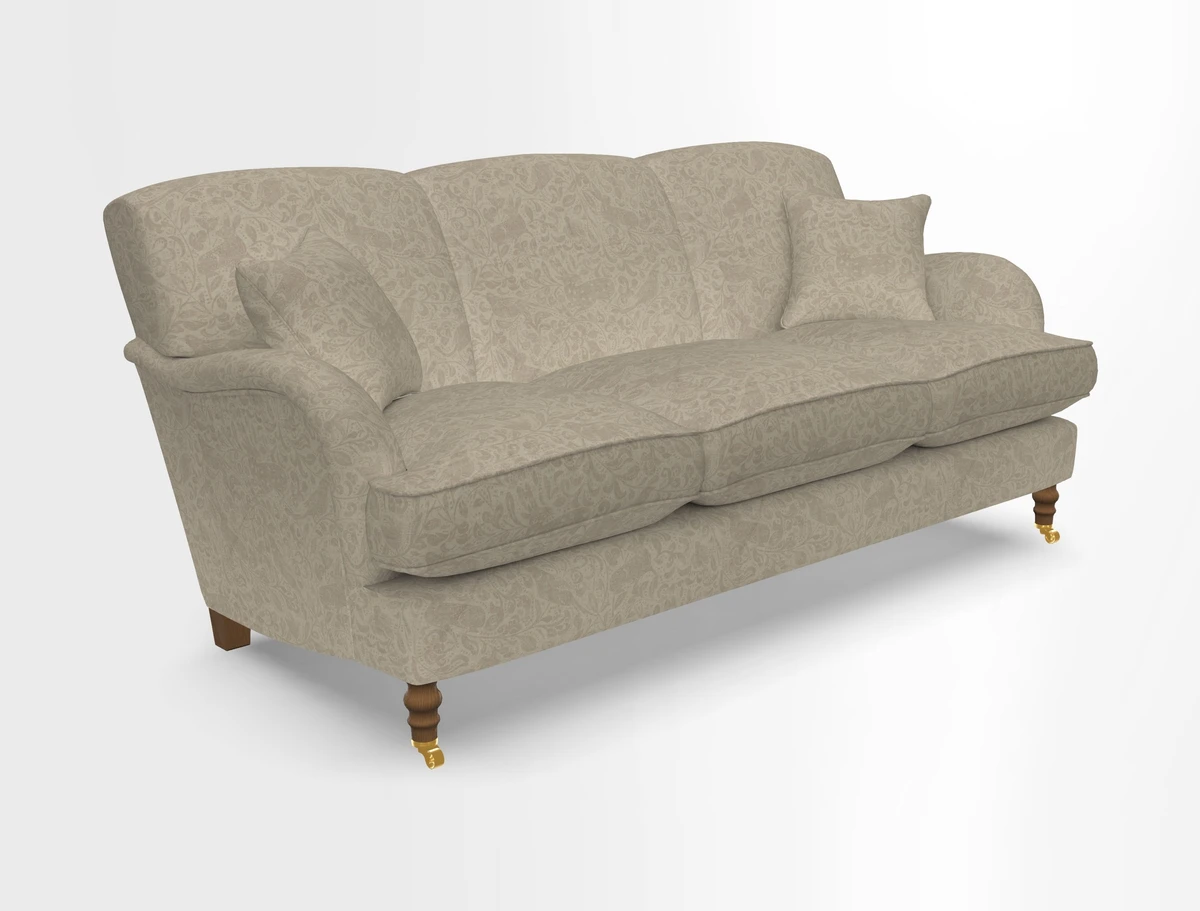 Kentwell 3 Seater, 3 Hump Sofa in Linwood Omega Velvet Green Tea 
