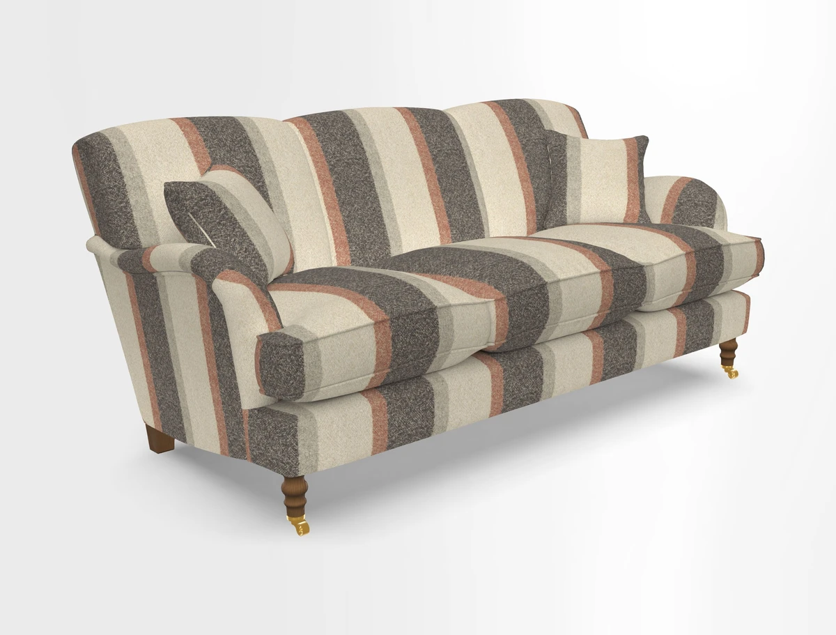 Kentwell 3 Seater, 3 Hump Sofa in Linwood Omega Velvet Green Tea 