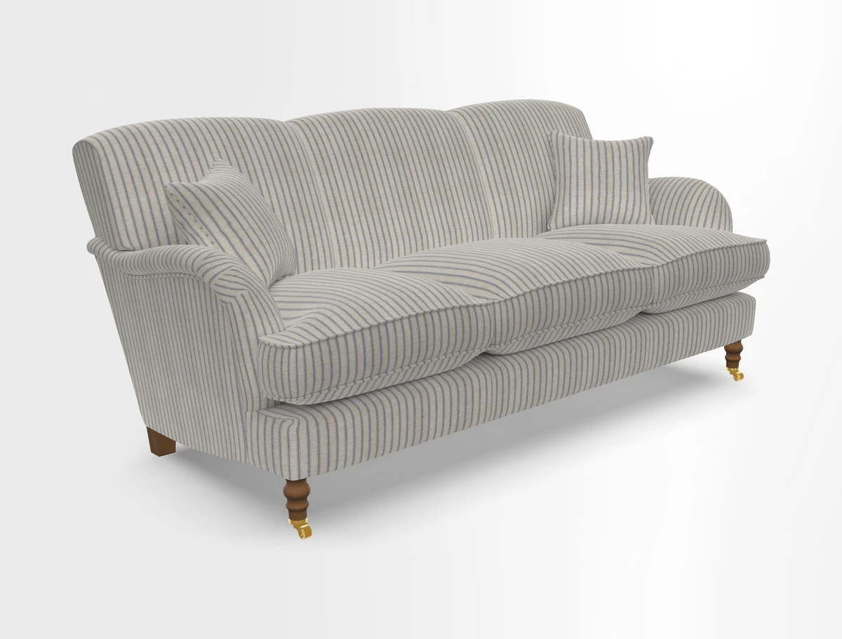 Kentwell 3 Seater, 3 Hump Sofa in Linwood Omega Velvet Green Tea 
