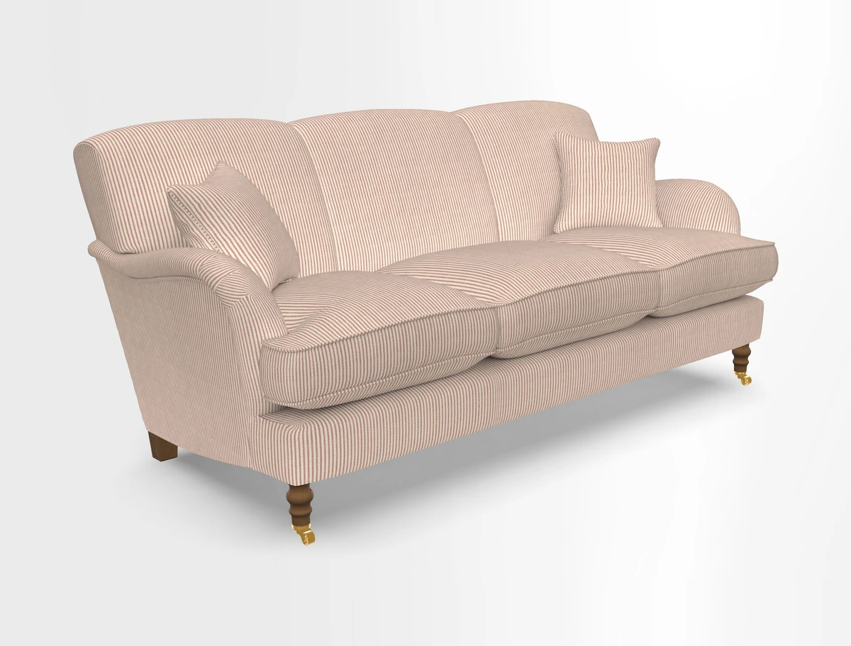 Kentwell 3 Seater, 3 Hump Sofa in Linwood Omega Velvet Green Tea 