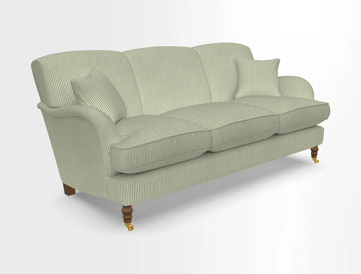 Kentwell 3 Seater, 3 Hump Sofa in Linwood Omega Velvet Green Tea 