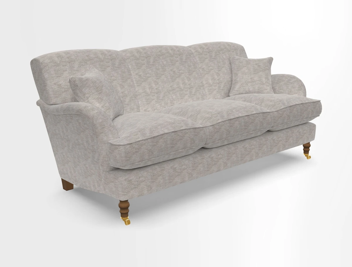 Kentwell 3 Seater, 3 Hump Sofa in Linwood Omega Velvet Green Tea 