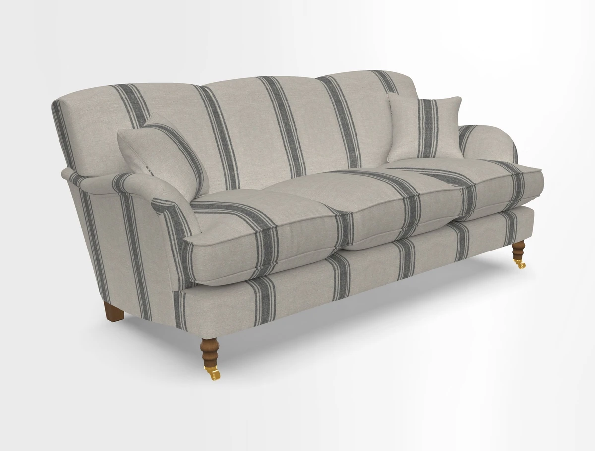 Kentwell 3 Seater, 3 Hump Sofa in Linwood Omega Velvet Green Tea 