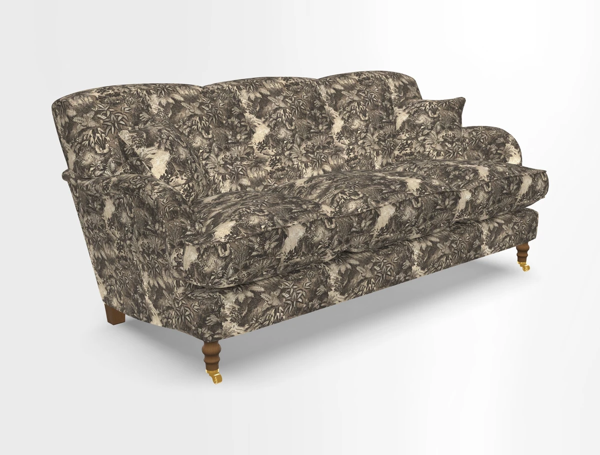 Kentwell 3 Seater, 3 Hump Sofa in Linwood Omega Velvet Green Tea 