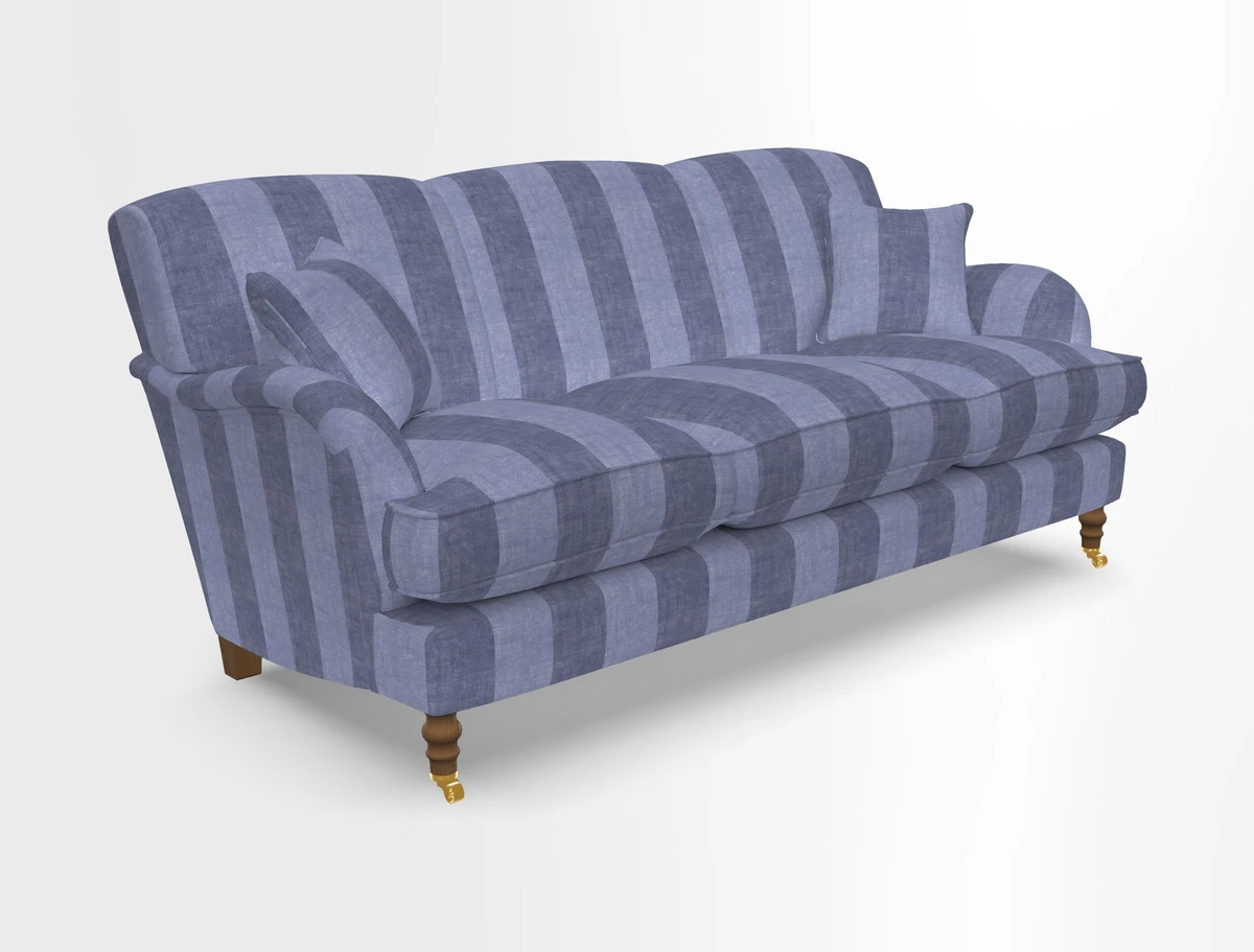 Kentwell 3 Seater, 3 Hump Sofa in Linwood Omega Velvet Green Tea 