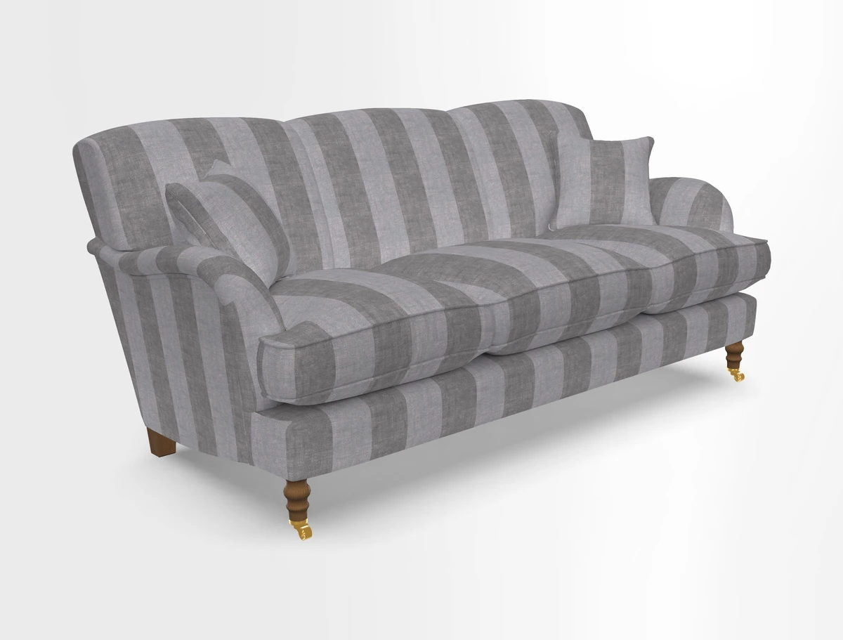 Kentwell 3 Seater, 3 Hump Sofa in Linwood Omega Velvet Green Tea 