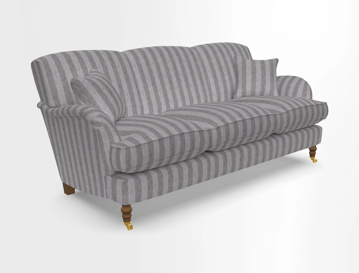 Kentwell 3 Seater, 3 Hump Sofa in Linwood Omega Velvet Green Tea 
