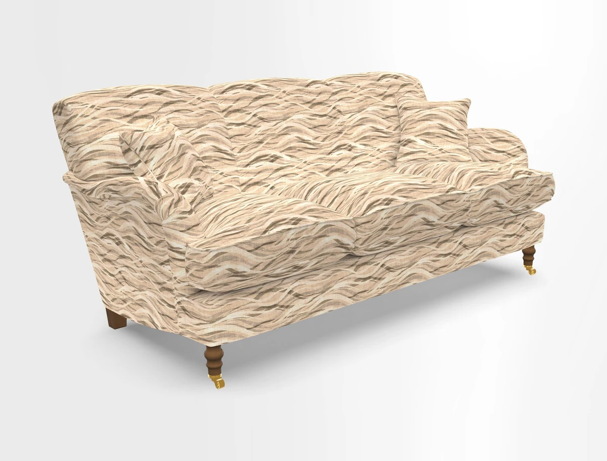 Kentwell 3 Seater, 3 Hump Sofa in Linwood Omega Velvet Green Tea 