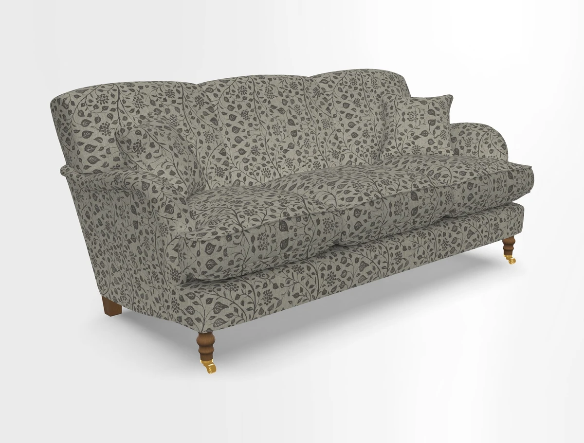 Kentwell 3 Seater, 3 Hump Sofa in Linwood Omega Velvet Green Tea 
