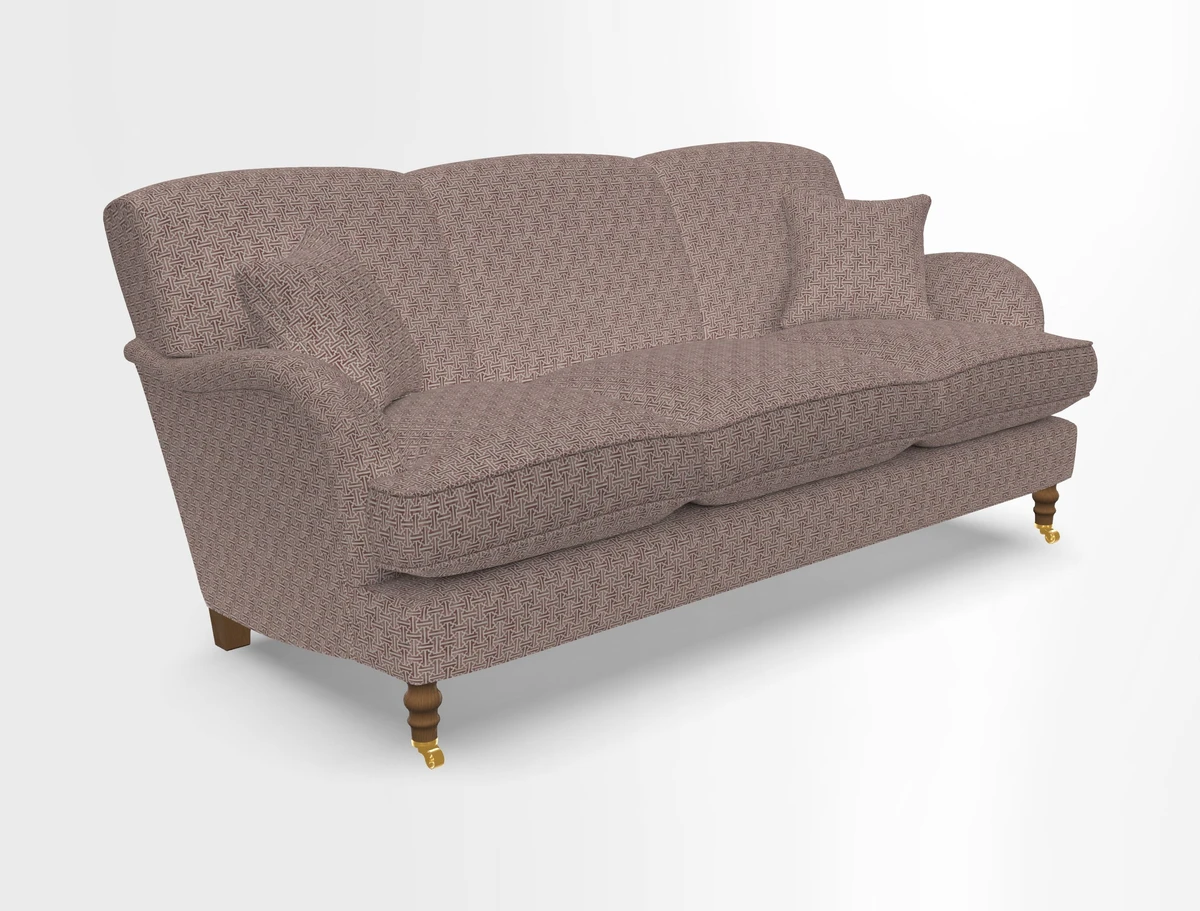 Kentwell 3 Seater, 3 Hump Sofa in Linwood Omega Velvet Green Tea 
