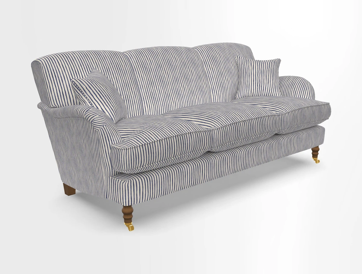 Kentwell 3 Seater, 3 Hump Sofa in Linwood Omega Velvet Green Tea 