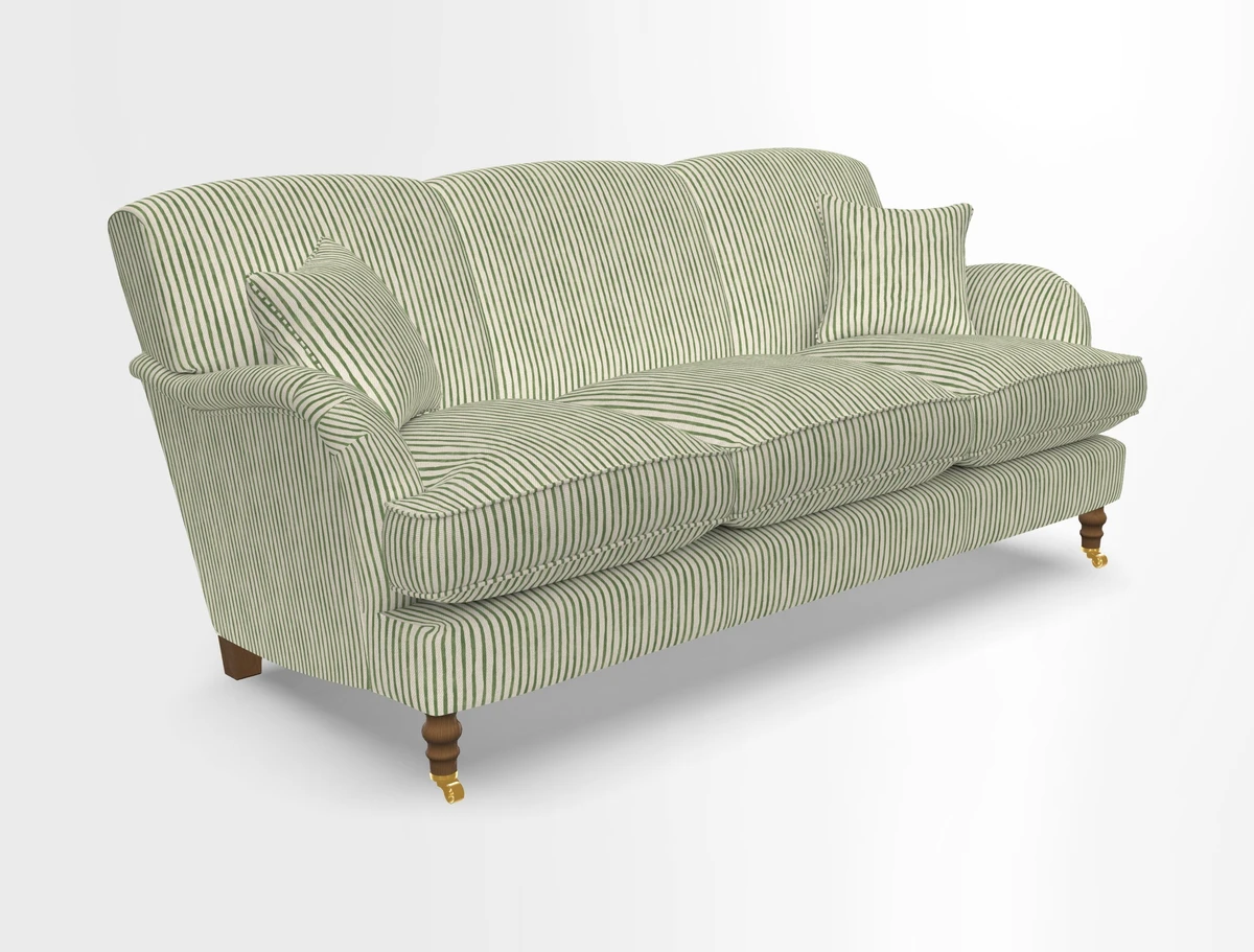 Kentwell 3 Seater, 3 Hump Sofa in Linwood Omega Velvet Green Tea 