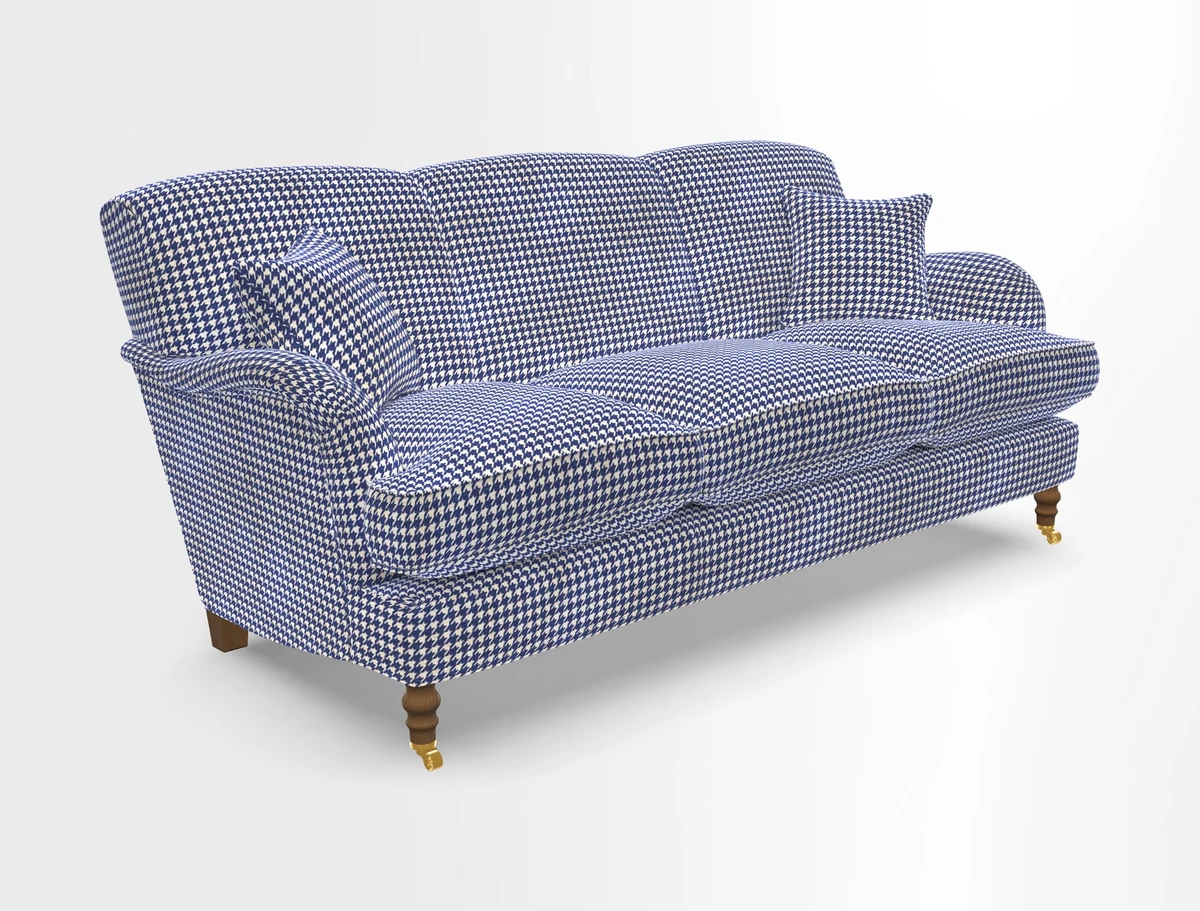 Kentwell 3 Seater, 3 Hump Sofa in Linwood Omega Velvet Green Tea 