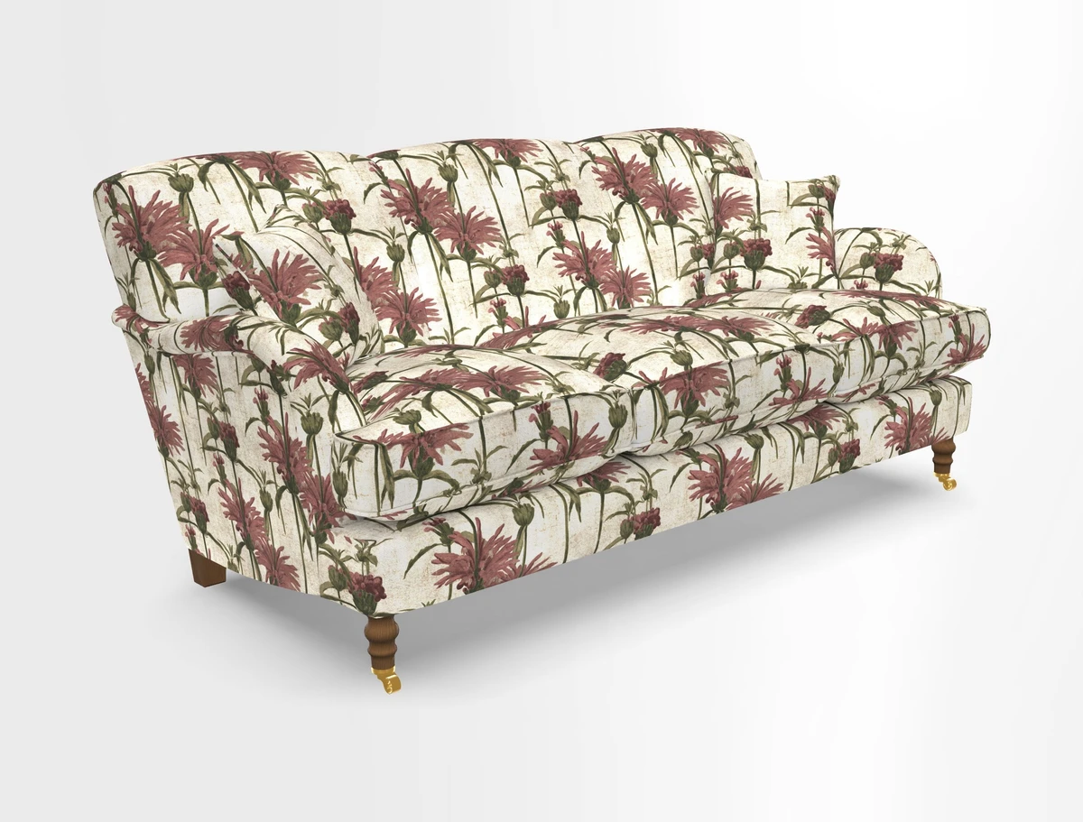 Kentwell 3 Seater, 3 Hump Sofa in Linwood Omega Velvet Green Tea 