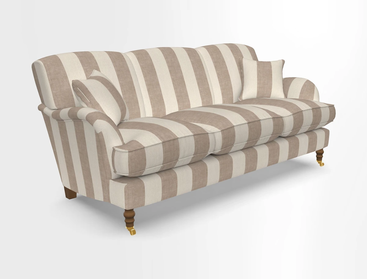 Kentwell 3 Seater, 3 Hump Sofa in Linwood Omega Velvet Green Tea 