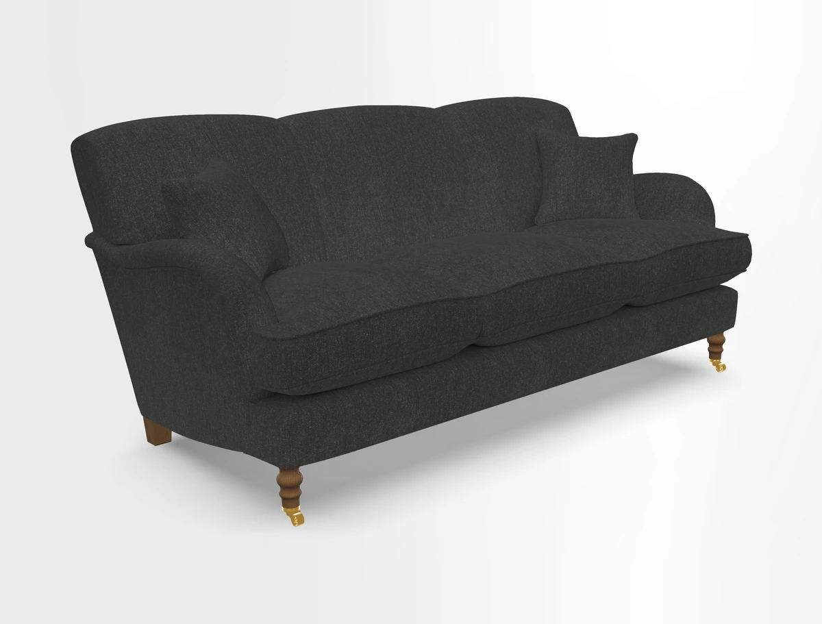 Kentwell 3 Seater, 3 Hump Sofa in Linwood Omega Velvet Green Tea 