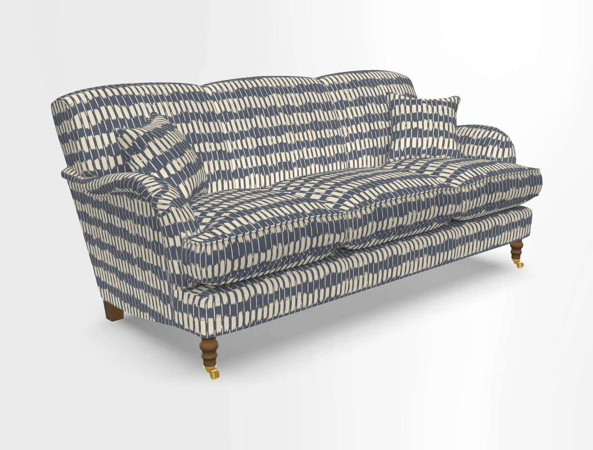 Kentwell 3 Seater, 3 Hump Sofa in Linwood Omega Velvet Green Tea 